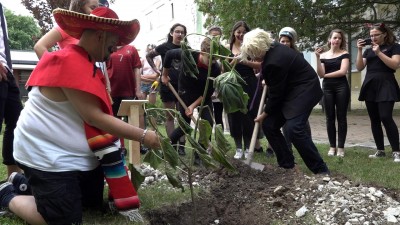 Emlékfát ültettek a Gyakorlóiskola ballagó diákjai